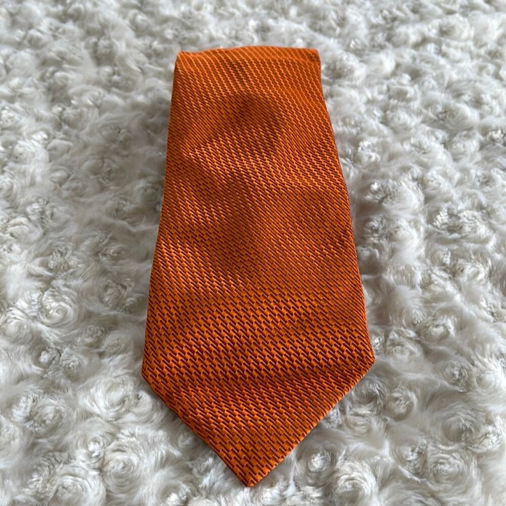 La Corona Roma  Men’s Silk Tie Orange Made in Italy